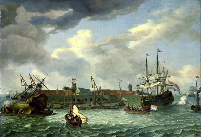 Onrust Island near Batavia by Abraham Storck