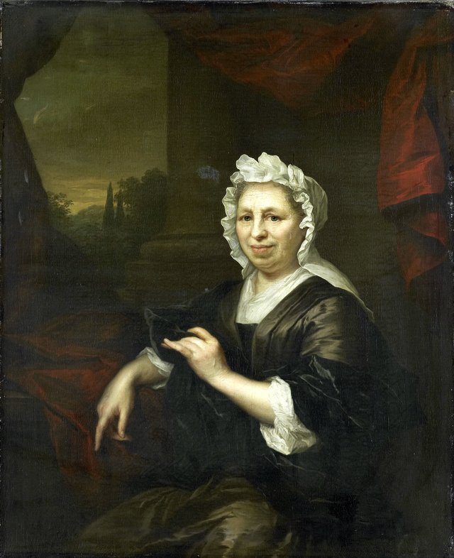 Portrait Brechje Hooft (1640-1721). Widow of Harmen van de Poll by Arnold Boonen