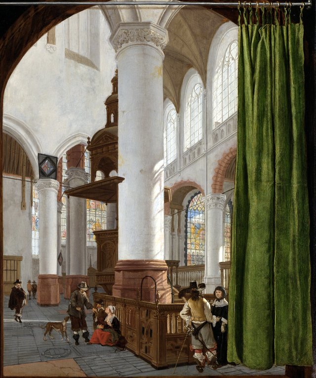 Interior of the Old Church in Delft by Gerard Houckgeest