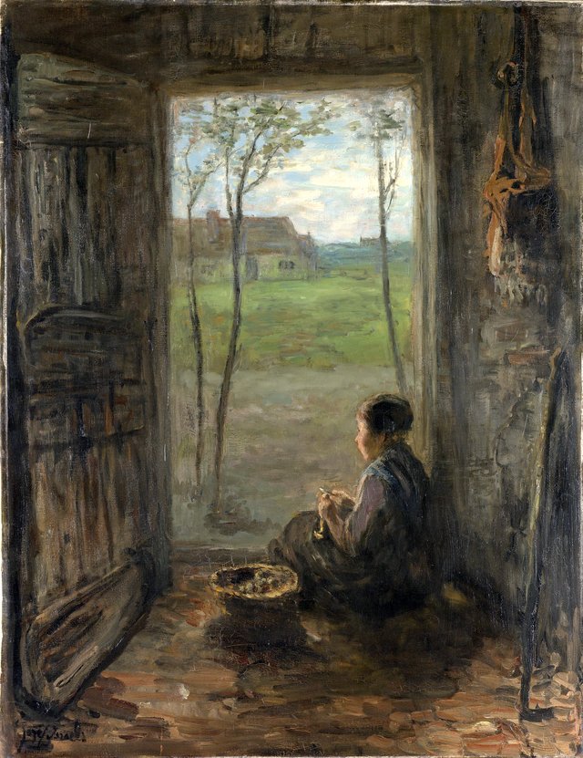 Scene in Laren, North Holland by Jozef Israëls