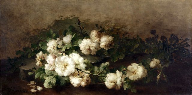 Stilleven met gitaar en rozen by Margaretha Roosenboom
