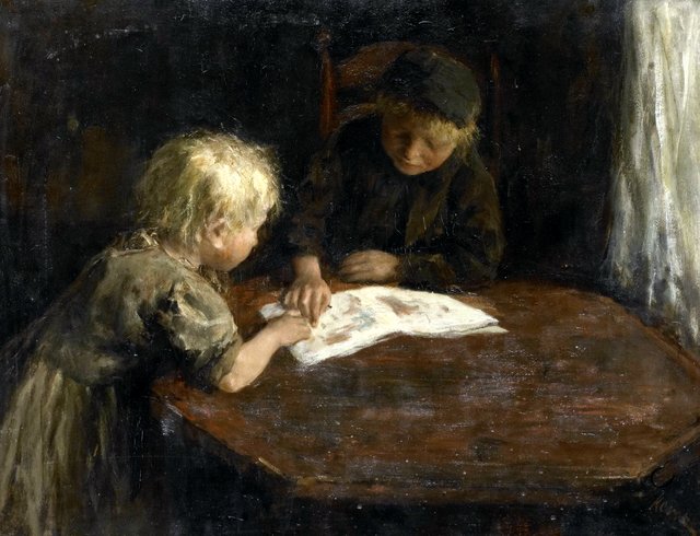 Children with a Picture-book by Jacob Simon Hendrik Kever