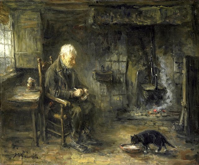 Interior of a Peasant Hut by Jozef Israëls