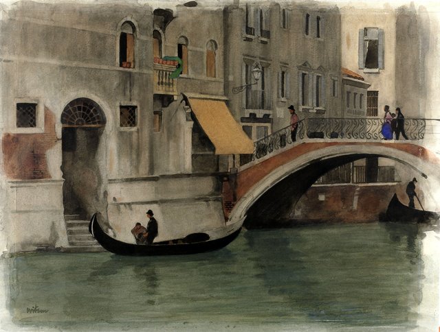 Bridge over a canal in Venice by Willem Witsen
