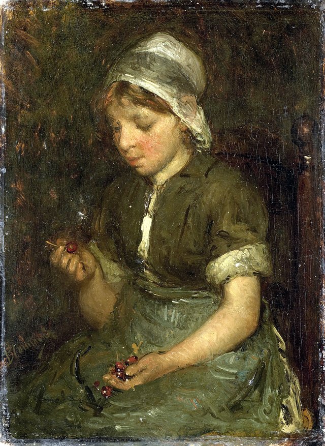 Girl with Cherries by Bernard Blommers