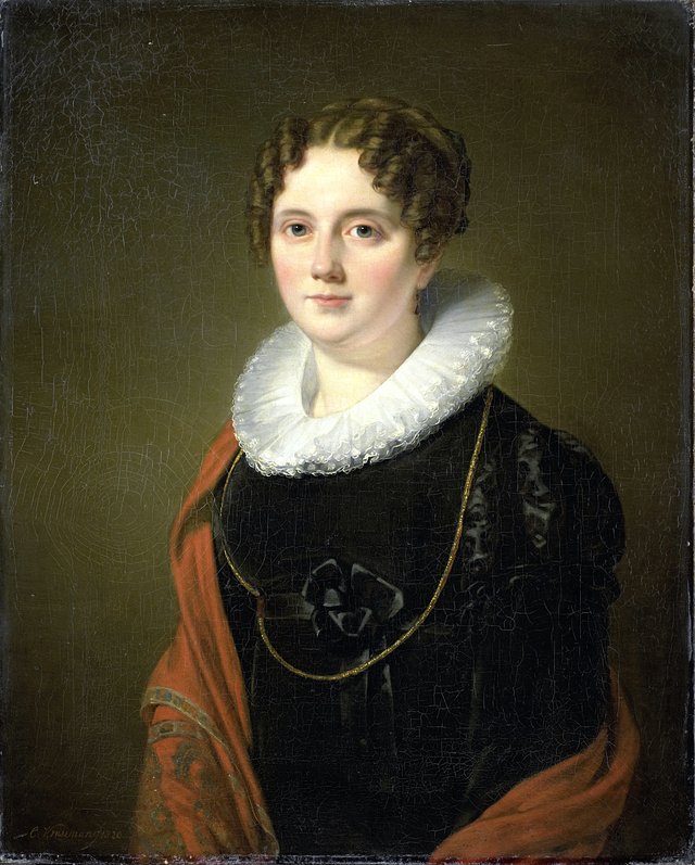 Portrait of Marie Allebé-Herckenrath, Grandmother of the Painter August Allebé by Cornelis Kruseman