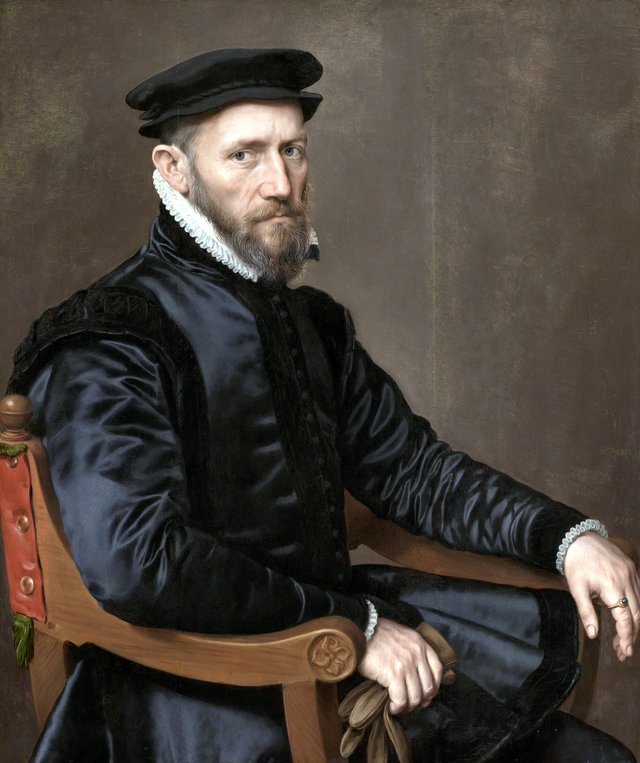 Portrait of Sir Thomas Gresham, pendant to portrait of Anne Fernely by Antonis Mor