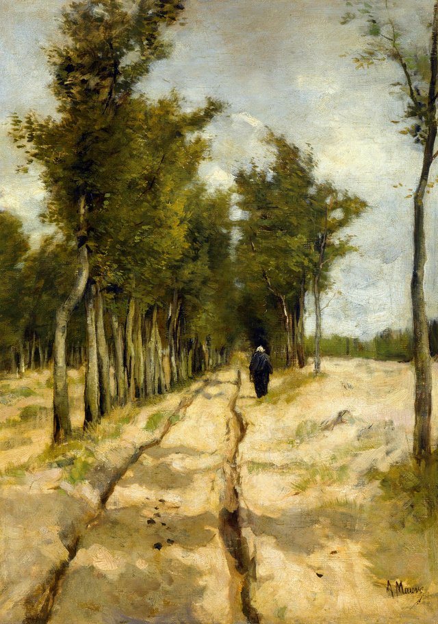 The Torenlaan at Laren. by Anton Mauve