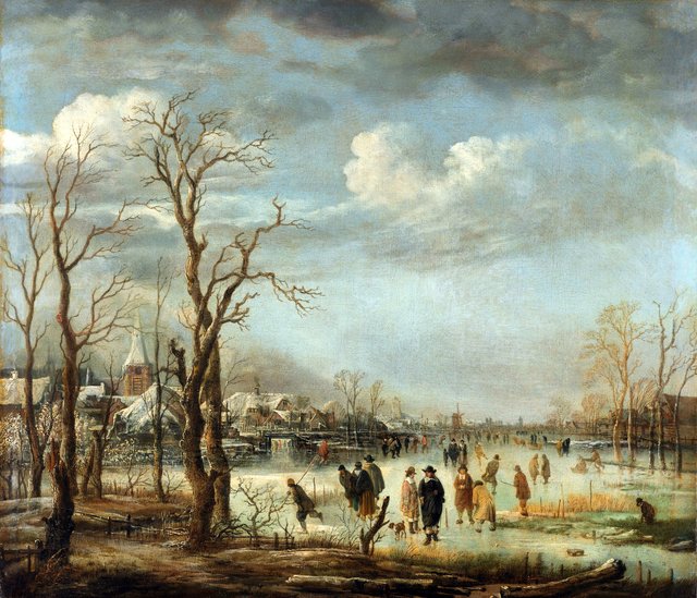 River view in the winter by Aert van der Neer