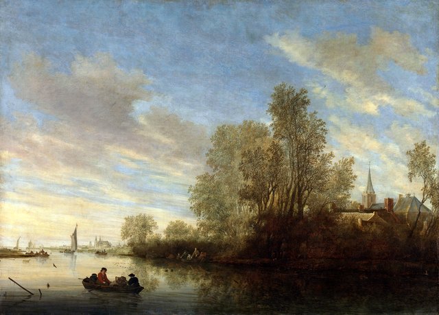 River view near Deventer by Salomon van Ruysdael