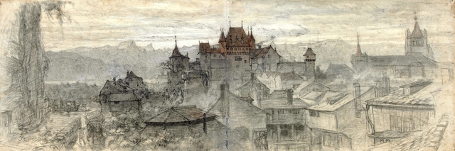 View of a town by Matthijs Maris