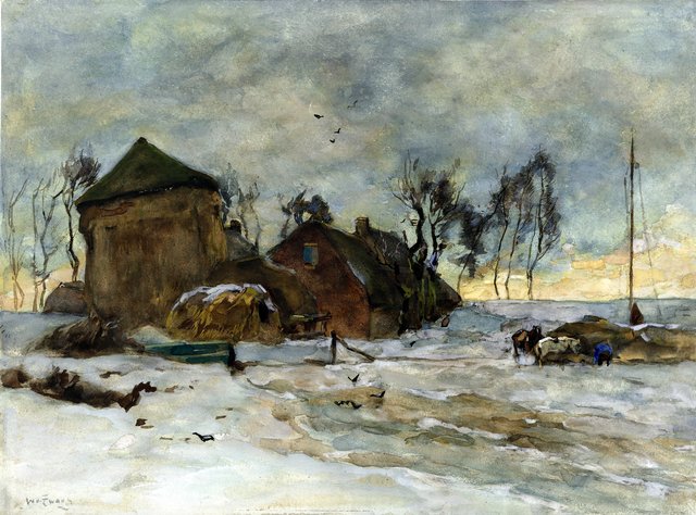 Winterlandschap by Willem de Zwart