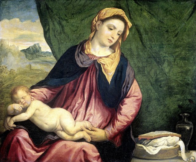 Madonna with Sleeping Child by Paris Bordone