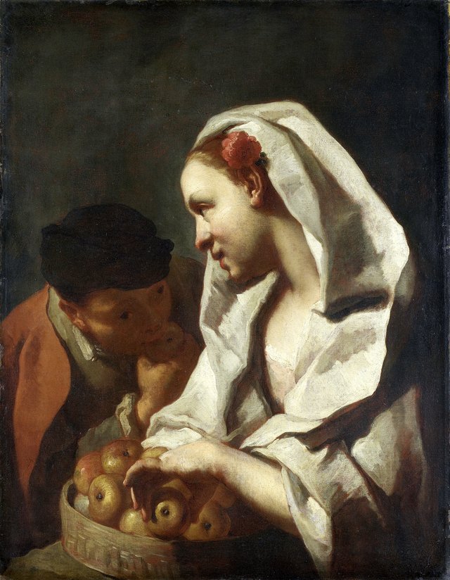 Girl Selling Fruit by Domenico Maggiotto
