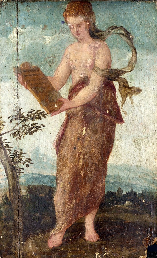 Woman with Text Panel by Lambert Sustris