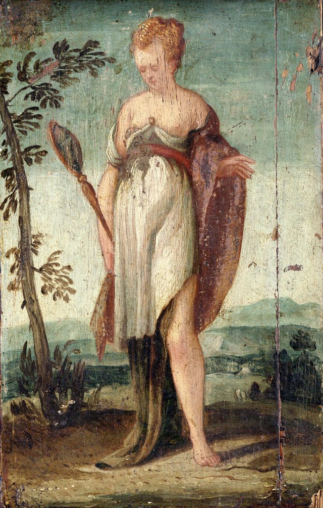 Woman with Mirror by Lambert Sustris