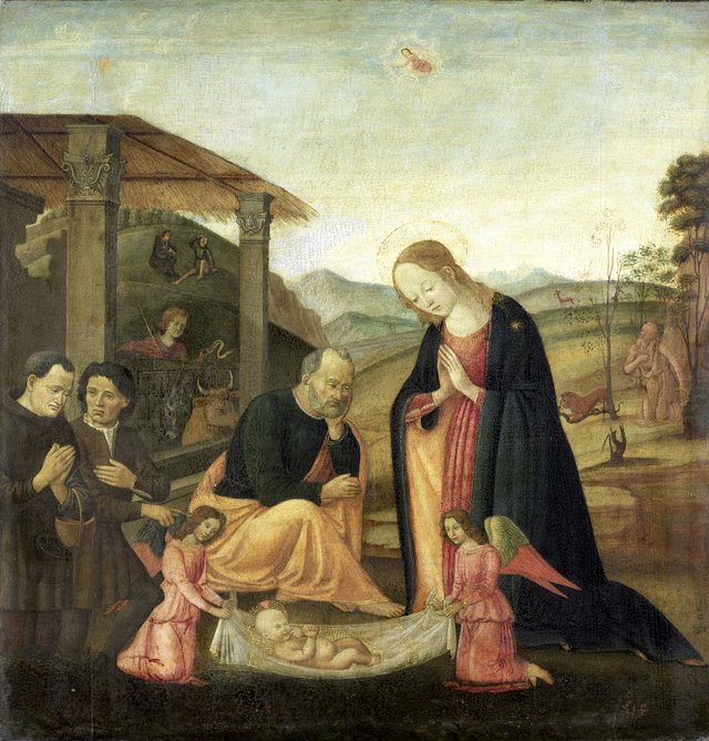 Adoration of the Christ Child by Jacopo da Sellaio