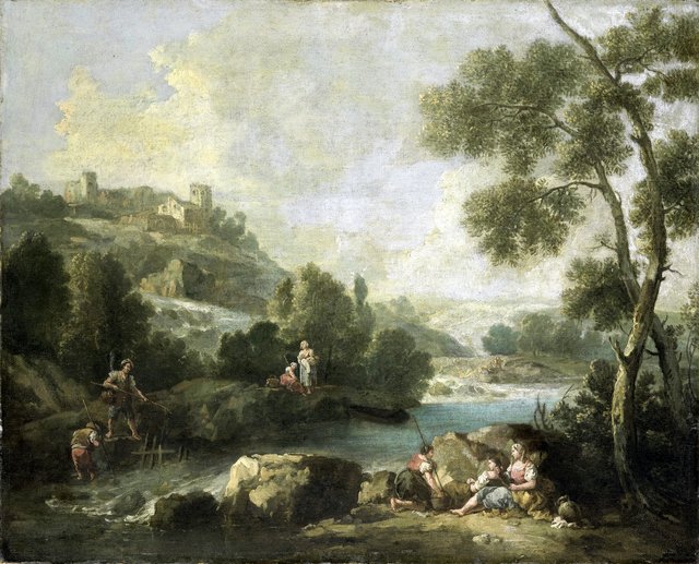 Landscape with Figures by Giuseppe Zais