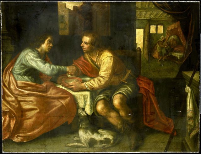 Esau selling his birthright by Paulus Moreelse