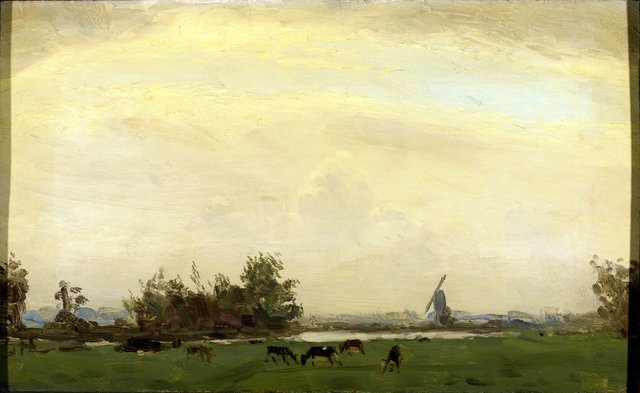 Meadow Landscape on the Spaarne by Gerrit Willem Dijsselhof
