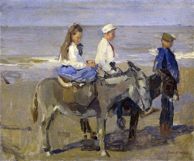 Boy and Girl on Donkeys by Isaac Israëls