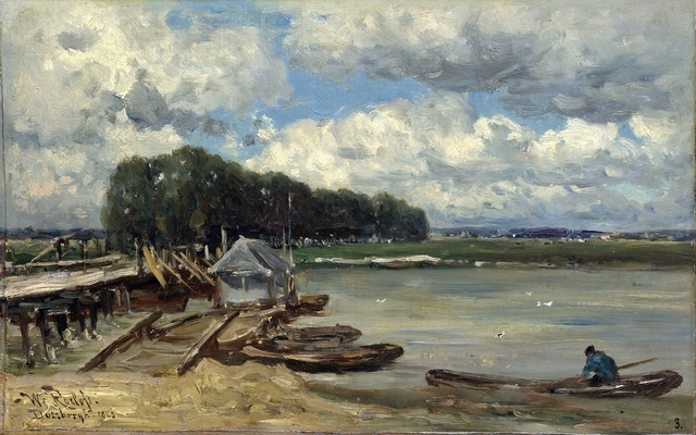 De brug over de IJssel bij Doesburg by Willem Roelofs