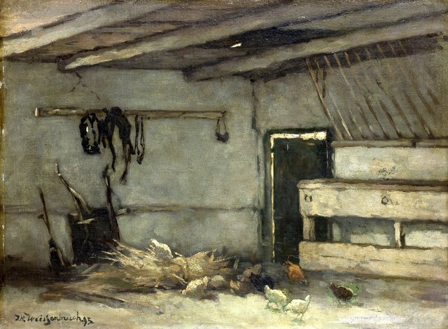 In a stable by Johan Hendrik Weissenbruch