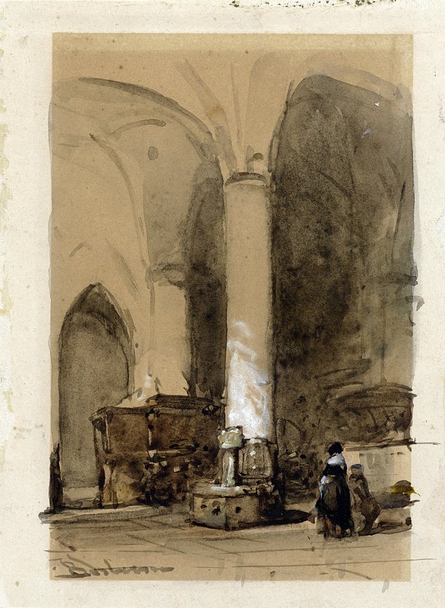 Interieur van de kerk te Hattem by Johannes Bosboom