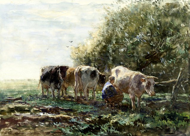 De melkbocht by Willem Maris