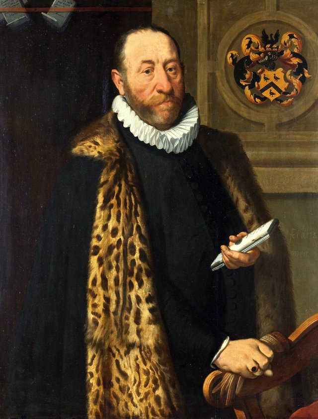 Portrait of Mattheus Augustijnsz Steyn, Councilor in the College of the Admiralty of the Northern Quarter in Dokkum by Pieter Pietersz the Elder