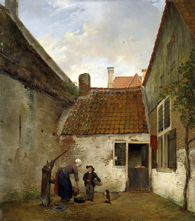 Inner Courtyard by Andreas Schelfhout