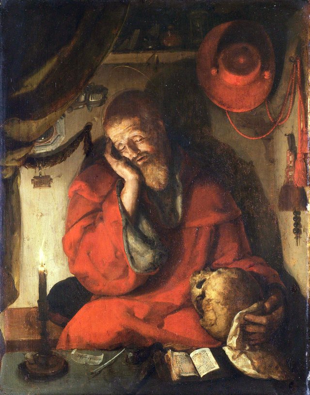 Saint Jerome in his study by candlelight by Aertgen van Leyden
