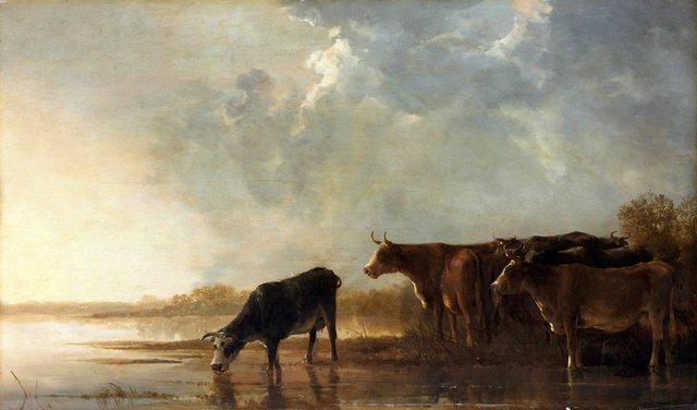 River landscape with cows by Aelbert Cuyp