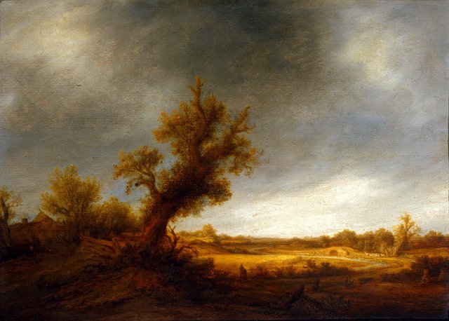 Landscape with an old oak by Adriaen van Ostade