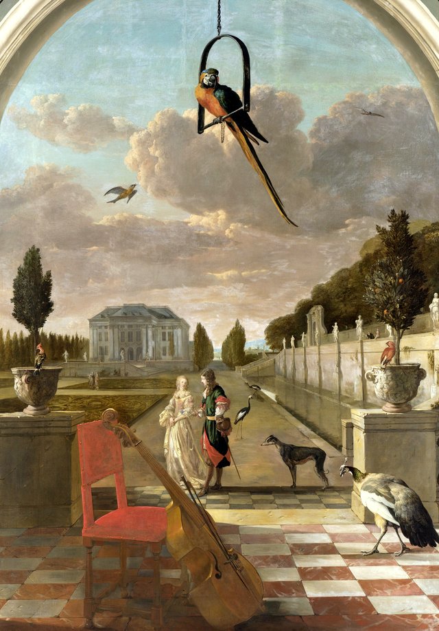 Park with country home by Jan Weenix