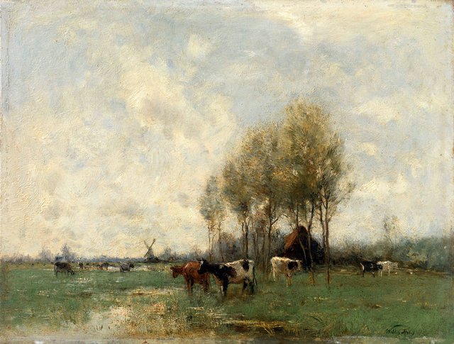 Meadow with cows by Willem Maris