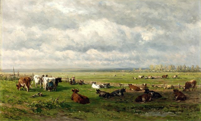 Meadow Landscape with Cattle by Willem Roelofs
