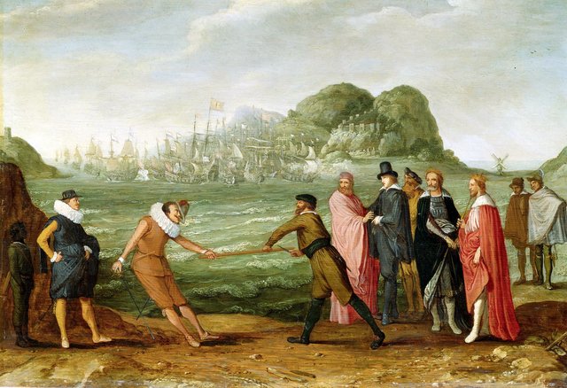 Allegory of the Dutch victory over the Spanish fleet at Gibraltar, 25 April 1607 by Adam Willaerts