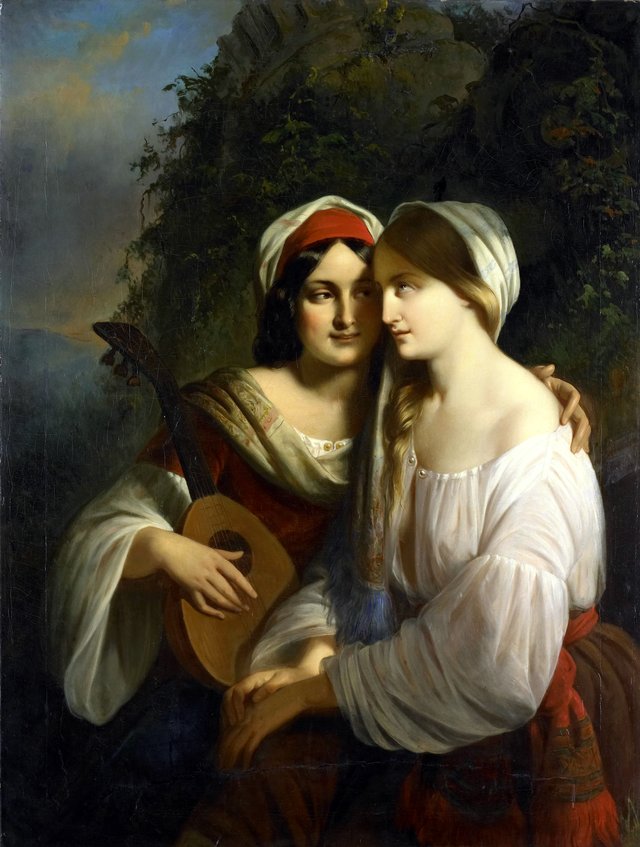 Twee vrouwen in Italiaanse dracht by Moritz Calisch
