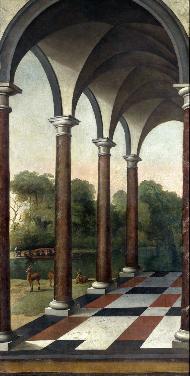 Colonnade giving onto a park by Barent Fabritius