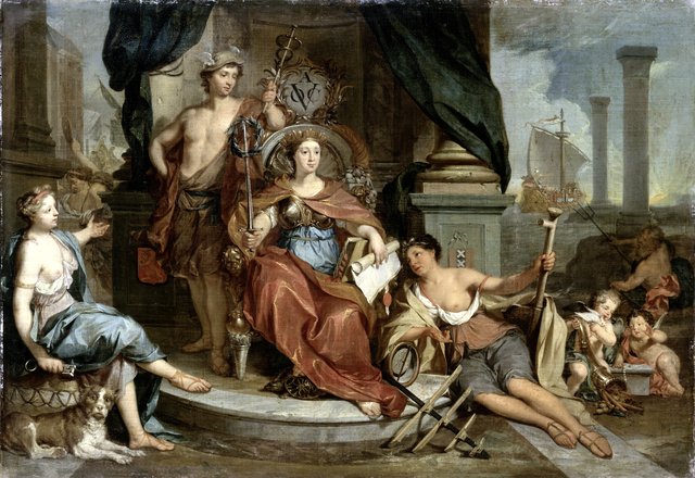 Apotheosis of the Dutch East India Company (Allegory of the Amsterdam Chamber of Commerce of the VOC) by Nicolaas Verkolje