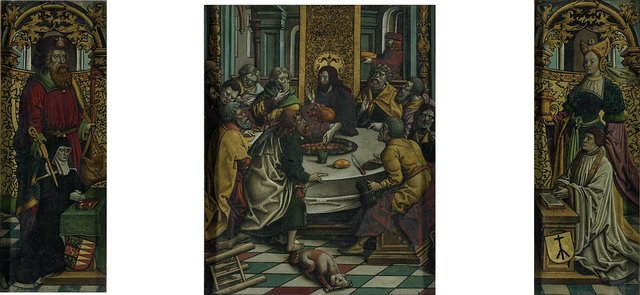 Triptych with the Last Supper and Donors by Jacob Cornelisz van Oostsanen
