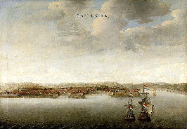 View of Cannanore on the Malabar Coast in India by Johannes Vingboons