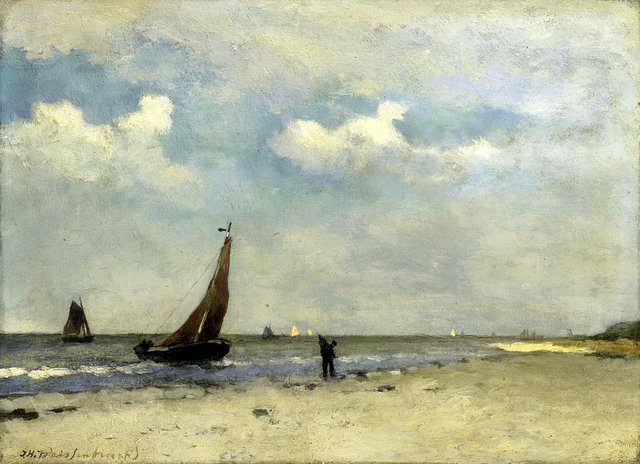 Strandgezicht by Johan Hendrik Weissenbruch