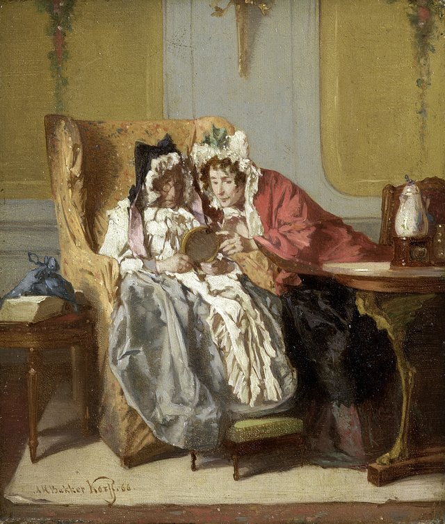 Two Ladies Looking at a Picture by Alexander Hugo Bakker Korff