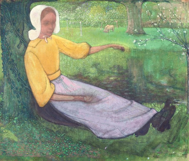 Woman of Huizen sitting under a Tree by Richard Roland Holst