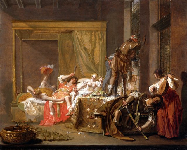 Scene from the marriage of Messaline and Gaius Silius, possibly an episode from a play by Nikolaus Knüpfer
