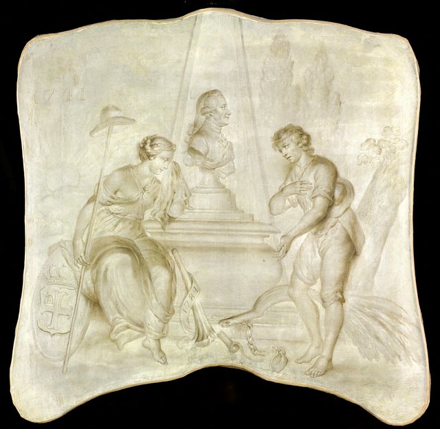 Peace and Patriotism Mourning on the Tomb of Joan-Derk, Baron van der Capellen tot den Pol by Hendrik Willem Schweickhardt