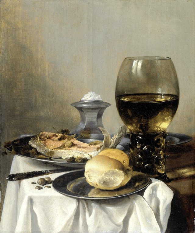 Still life with a salt cellar by Pieter Claesz