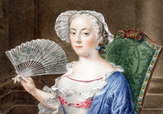 Portret van een dame met waaier by Daniël Bruyninx